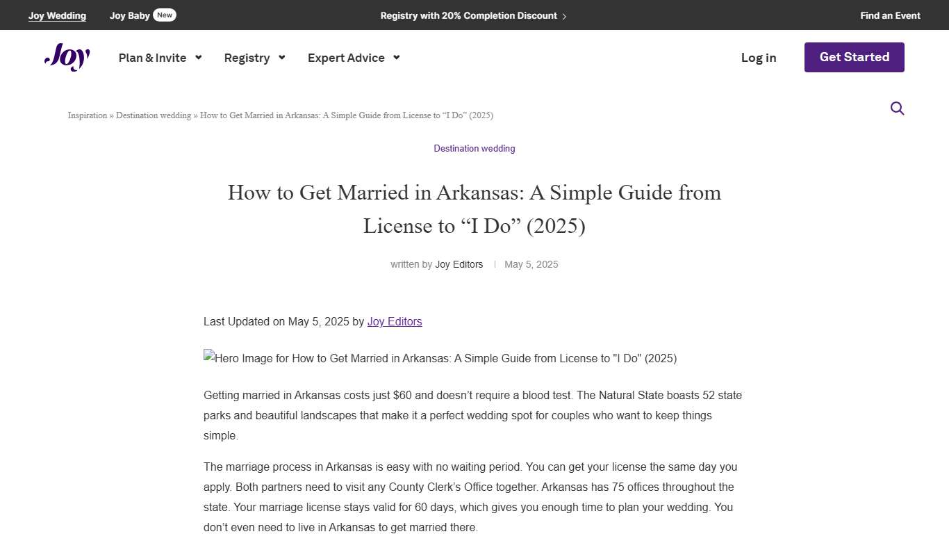 How to Get Married in Arkansas: A Simple Guide from License to "I Do" (2025) - Joy