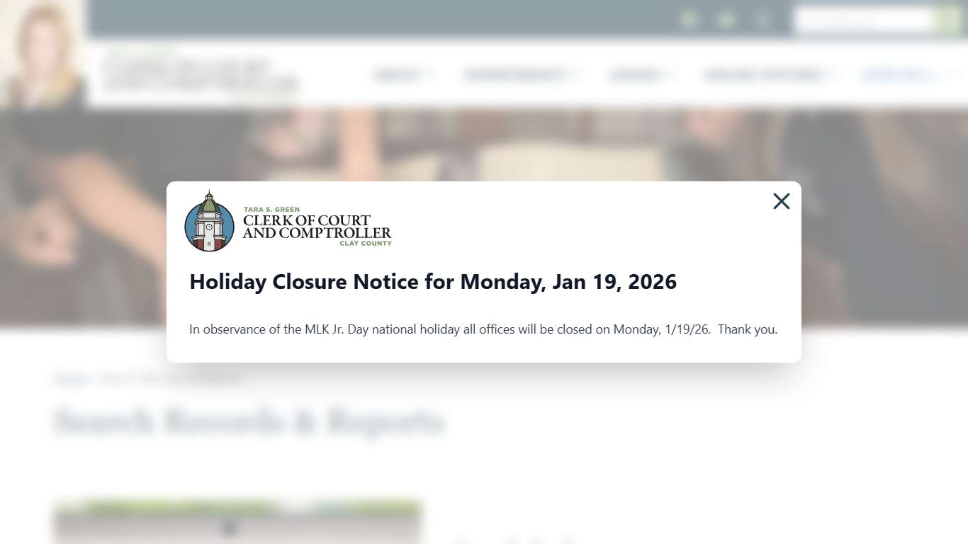 Search Records & Reports | Clay County Clerk of Court